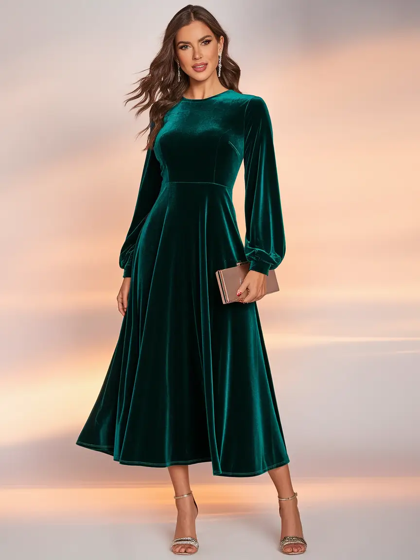 october wedding guest outfits Emerald Velvet for a Luxe Autumn Look