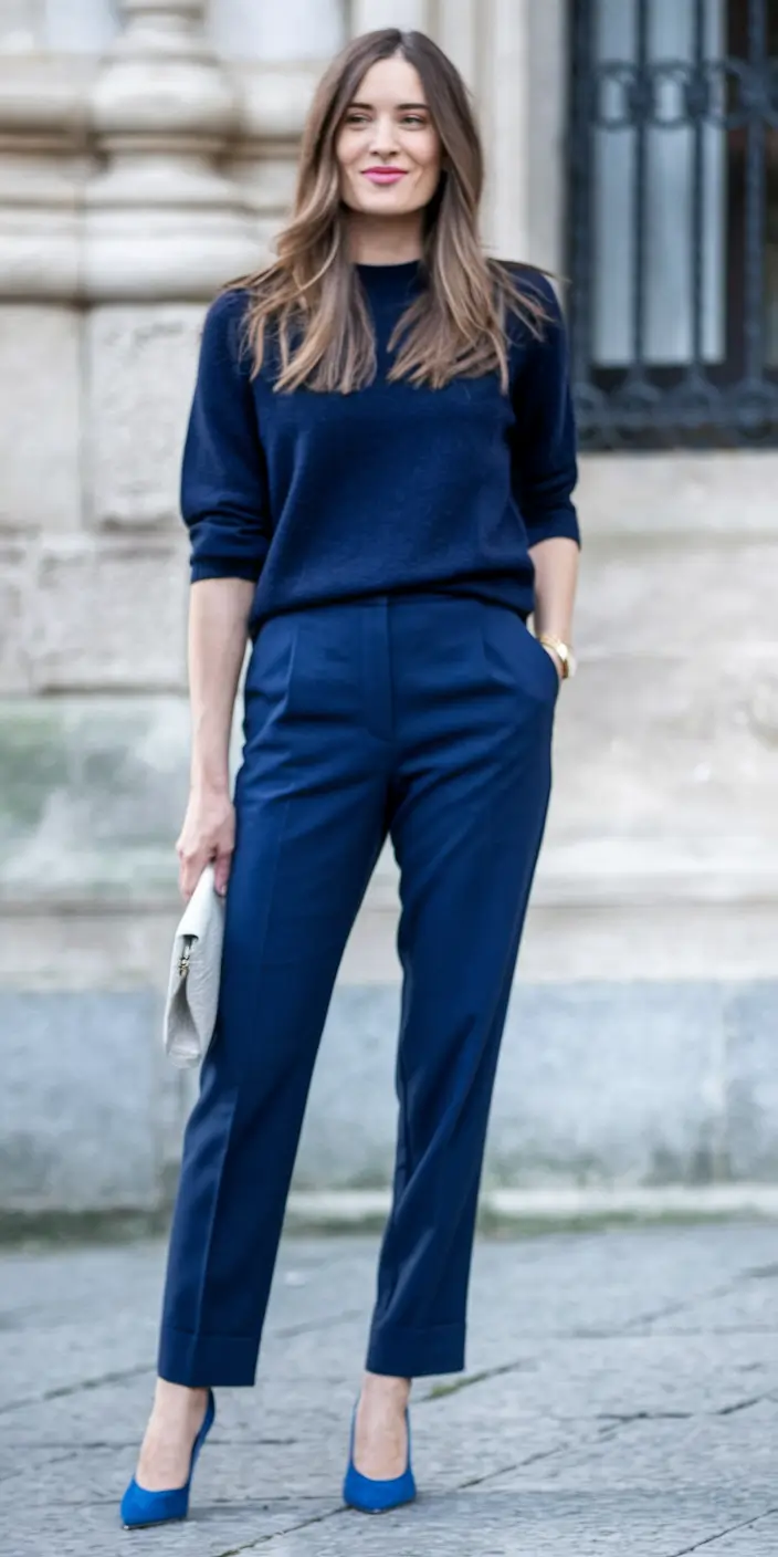 fall work outfits for women business Classic Navy: The Underrated Power Move