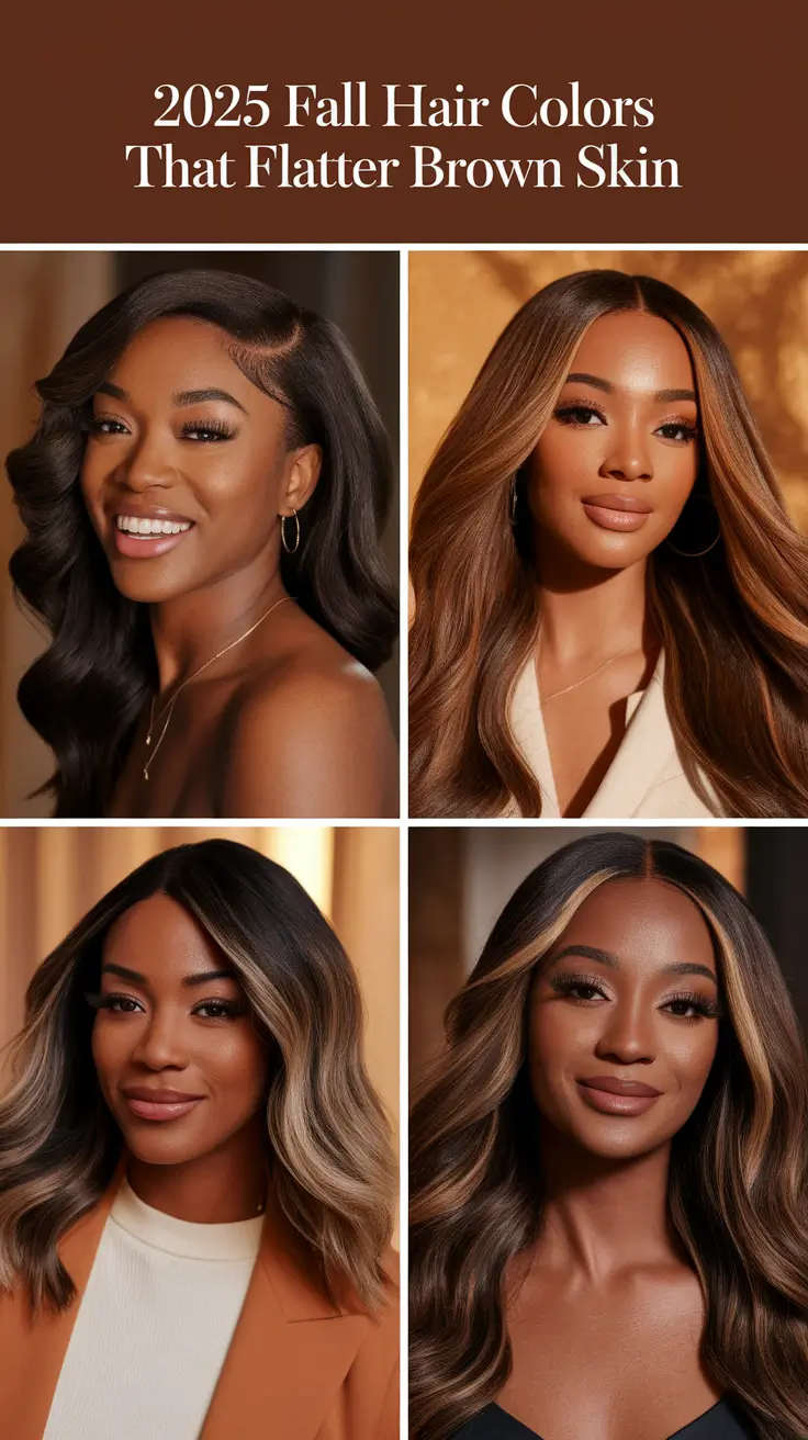 2025 Fall Hair Colors That Flatter Brown Skin: From Chocolate Brown to Blonde Highlights