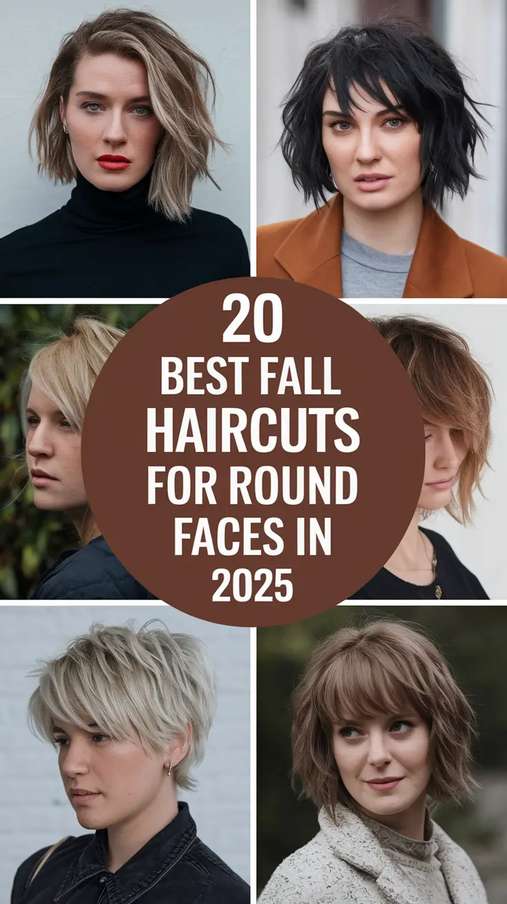 Best Fall Haircuts for Round Faces in 2025: Chic Cuts from Short Layers to Long Curtain Bangs