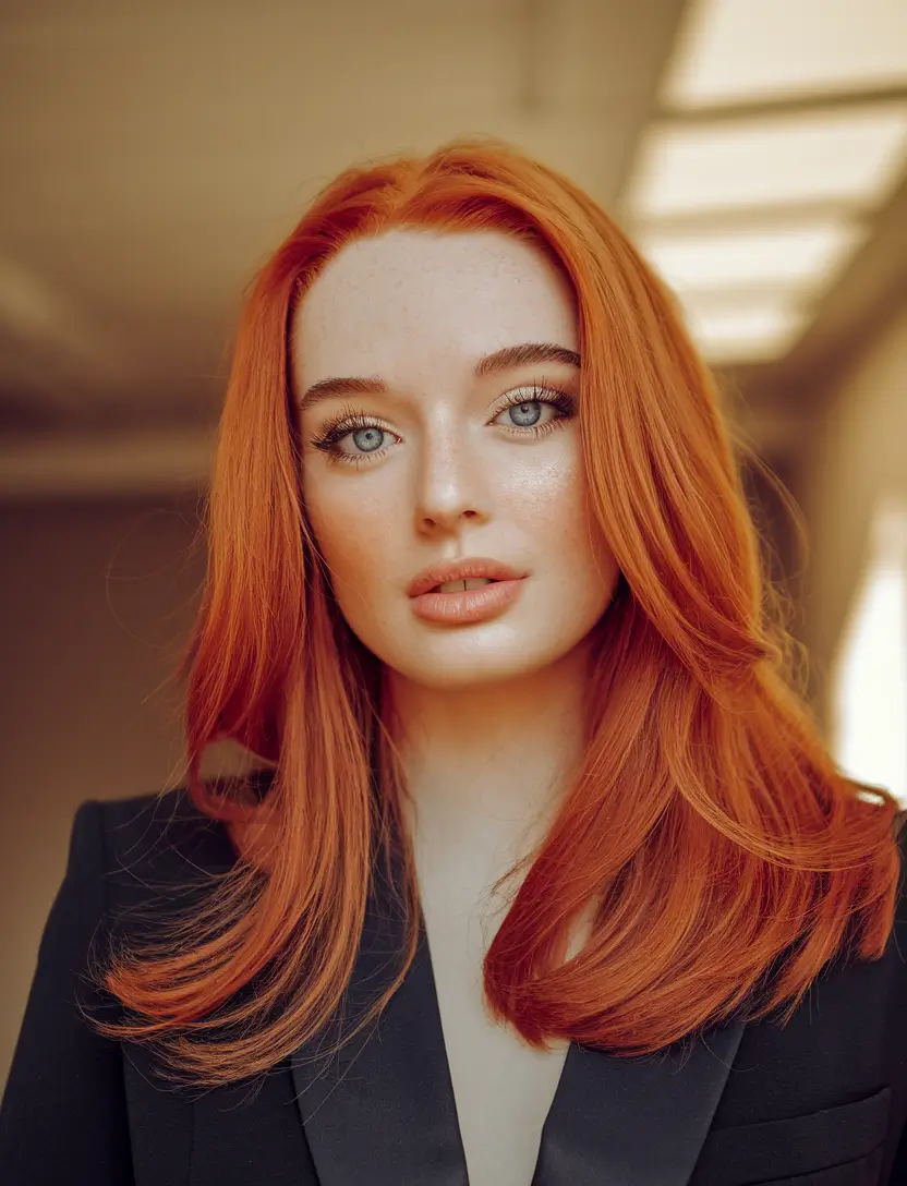 warm fall hair color red Sunlit Copper Layers That Shine Bright