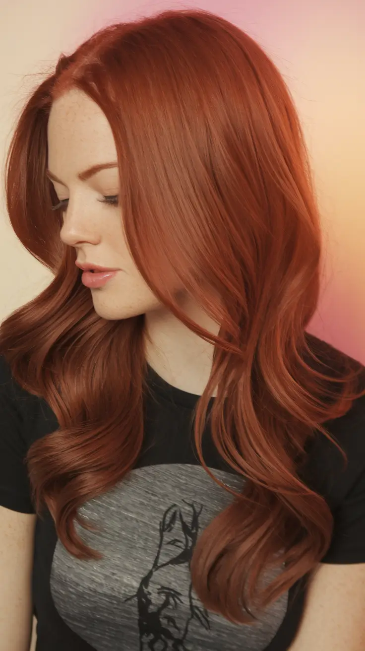 warm fall hair color light brown Velvety Auburn With Soft Vintage Curls