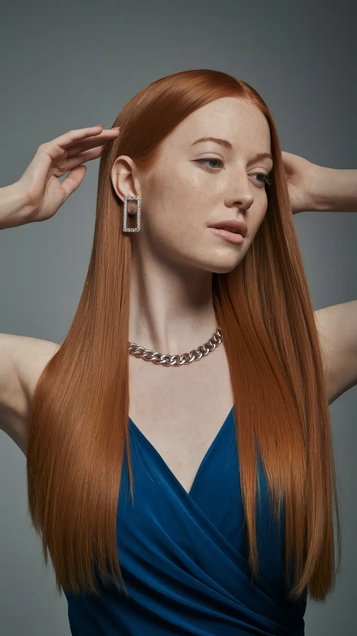 warm fall hair color red Pin-Straight Rust Elegance