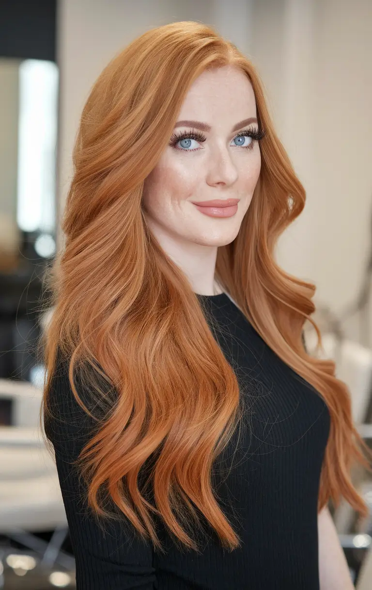 warm fall hair color for brunettes Timeless Auburn Layers With Just Enough Drama