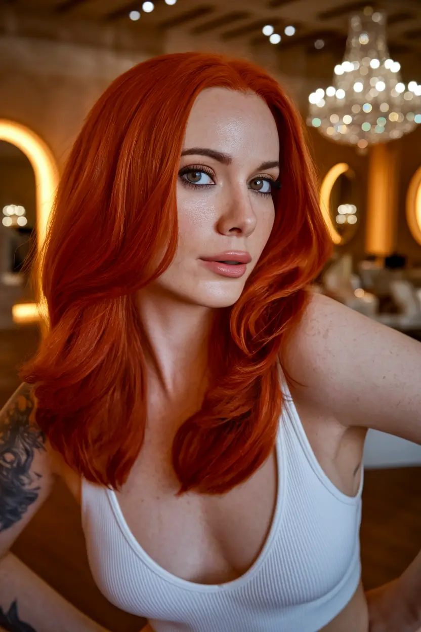 warm fall hair color red Vibrant Pumpkin Spice With a Modern Shape