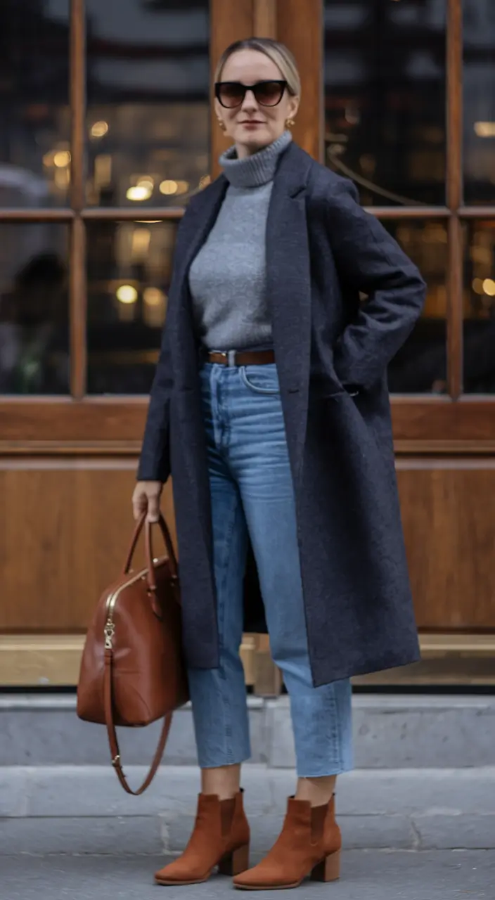 warm fall outfits weather casual Gray Sweater Weather and Denim Done Right