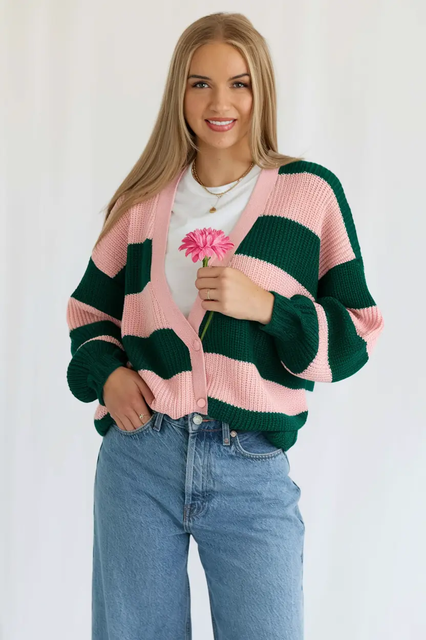warm fall outfits comfy Playful Stripes Meet Cozy Color Blocking