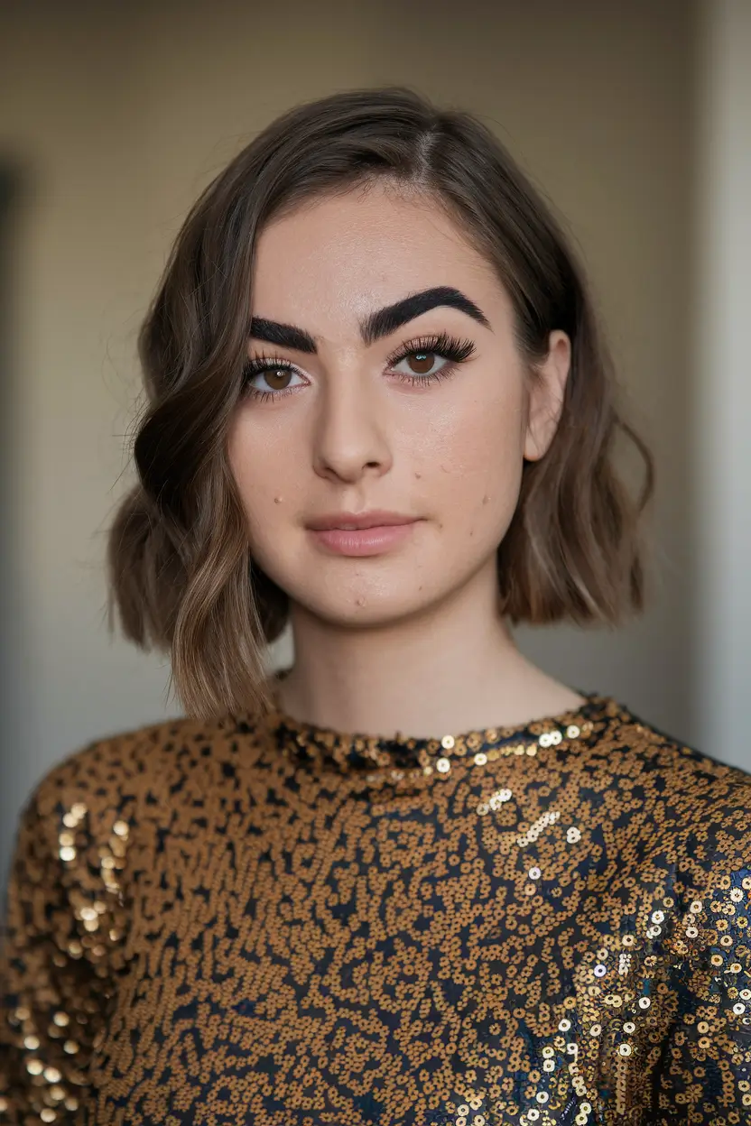 fall bob hairstyles cut and color medium Textured Brunette Bob with a Soft Wave
