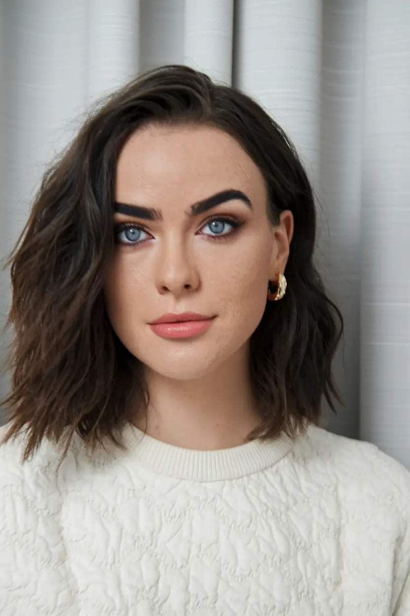 fall bob hairstyles Wavy Brunette Casual Bob
