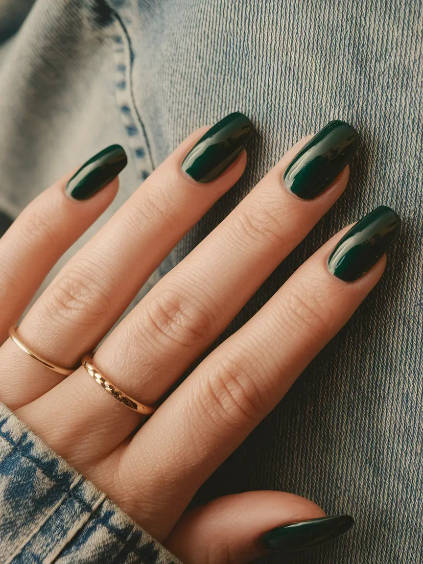 2025 early fall nails Dark Forest Shine