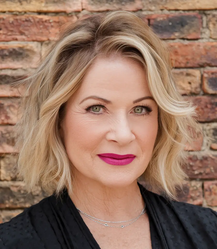 Fall 2025 Hairstyles That Flatter 60+ Women Textured Blonde Bob