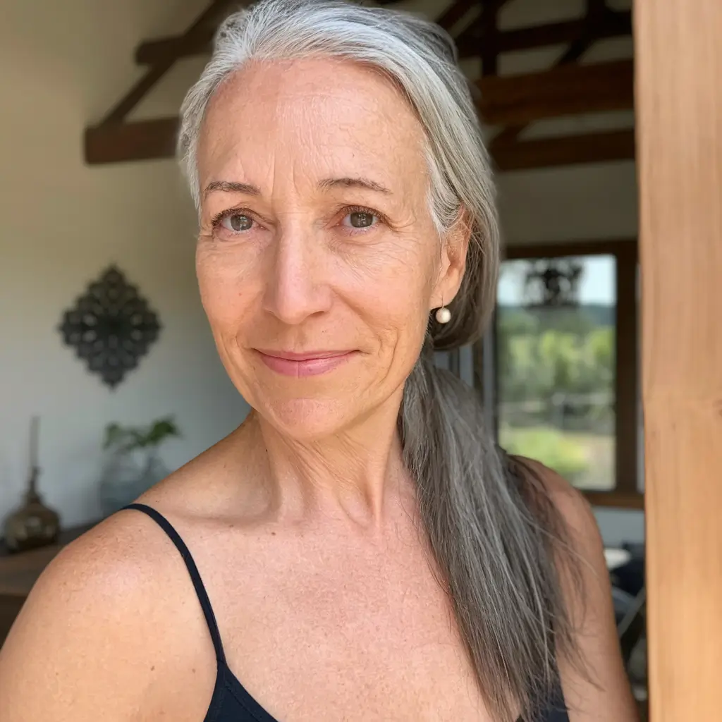 Age-Defying hairstyles for Women 50: Fall Trends 2025 Classic Silver Ponytail Revival