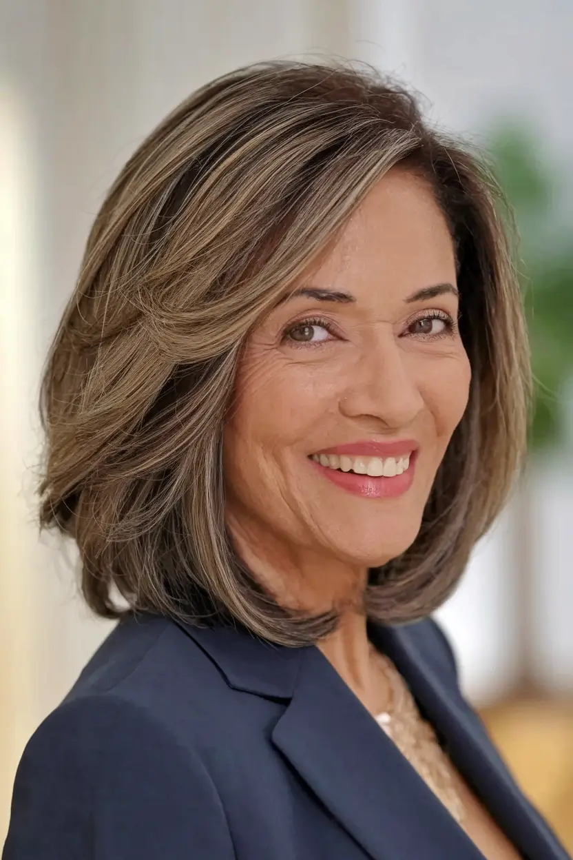 Age-Defying hairstyles for Women 50: Fall Trends 2025 Softly Layered Bob with Highlights