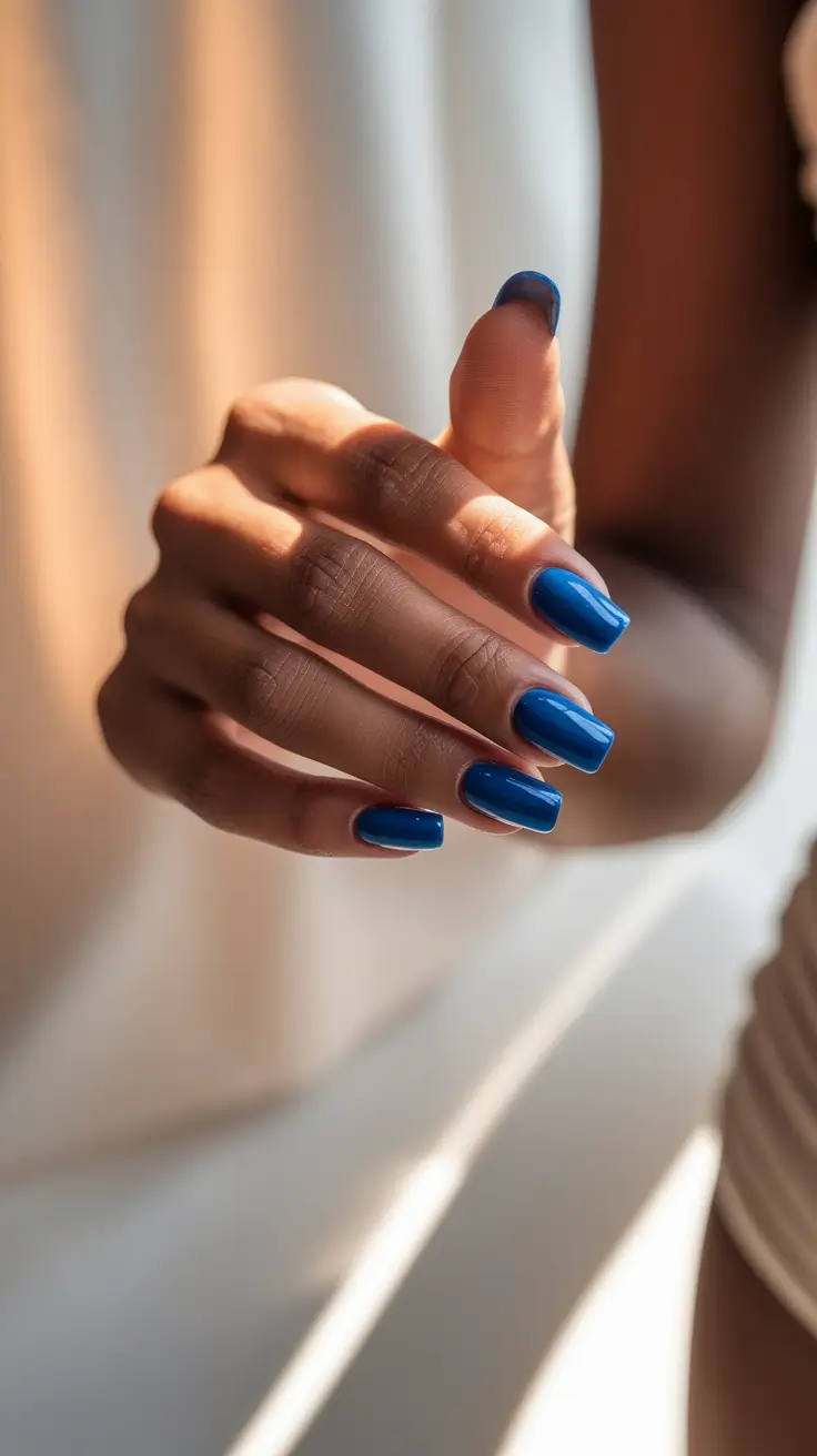 autumn nails colors Bold Cobalt Shine
