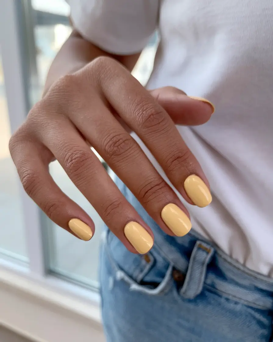 autumn nails colors Soft Pastel Yellow