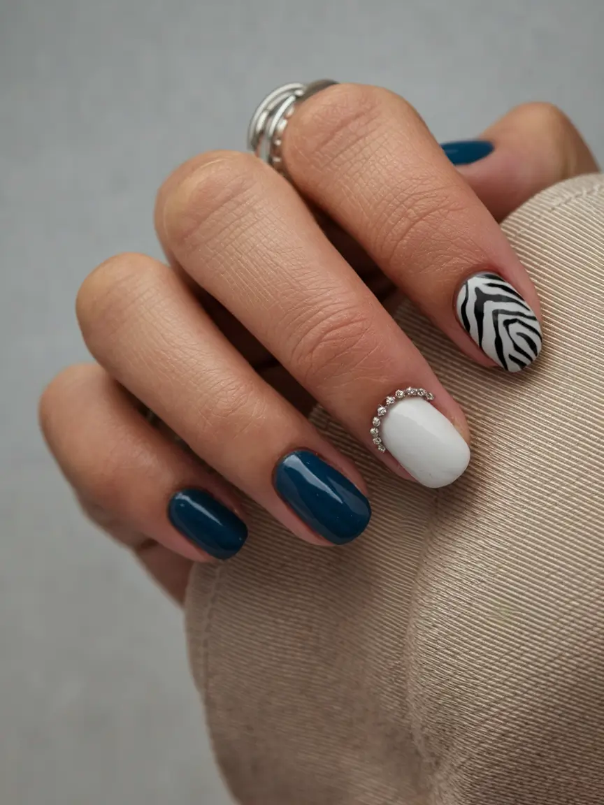 autumn nails colors Animal Print Meets Classic Chic