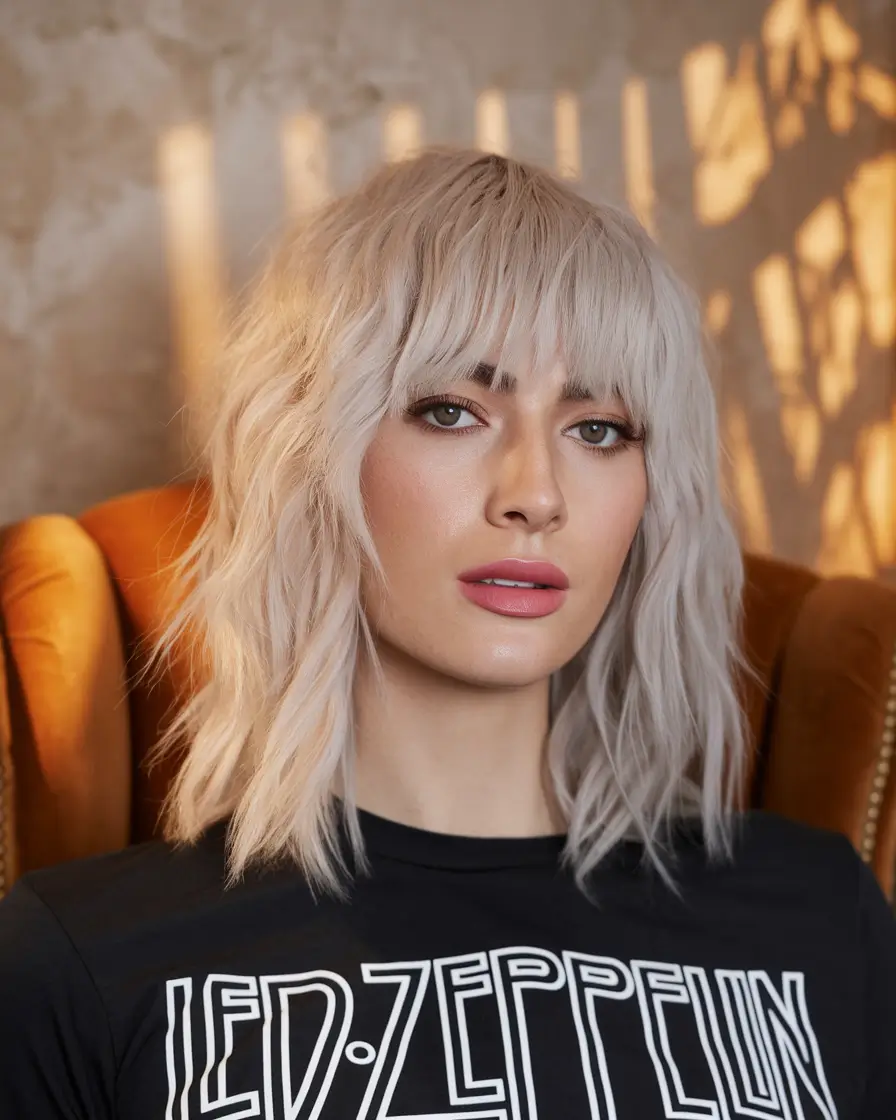 fall shag haircuts short Platinum Textured Shag