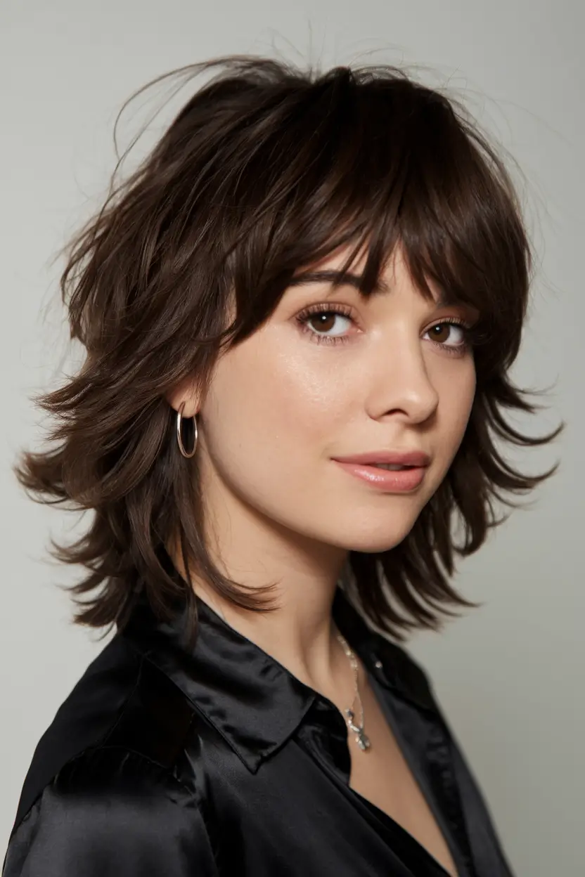 fall shag haircuts short Chocolate Layered Shag