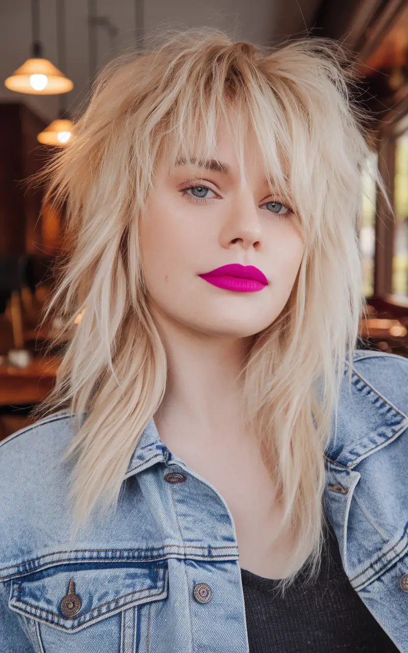 fall shag haircuts short Undone Blonde Rocker Shag