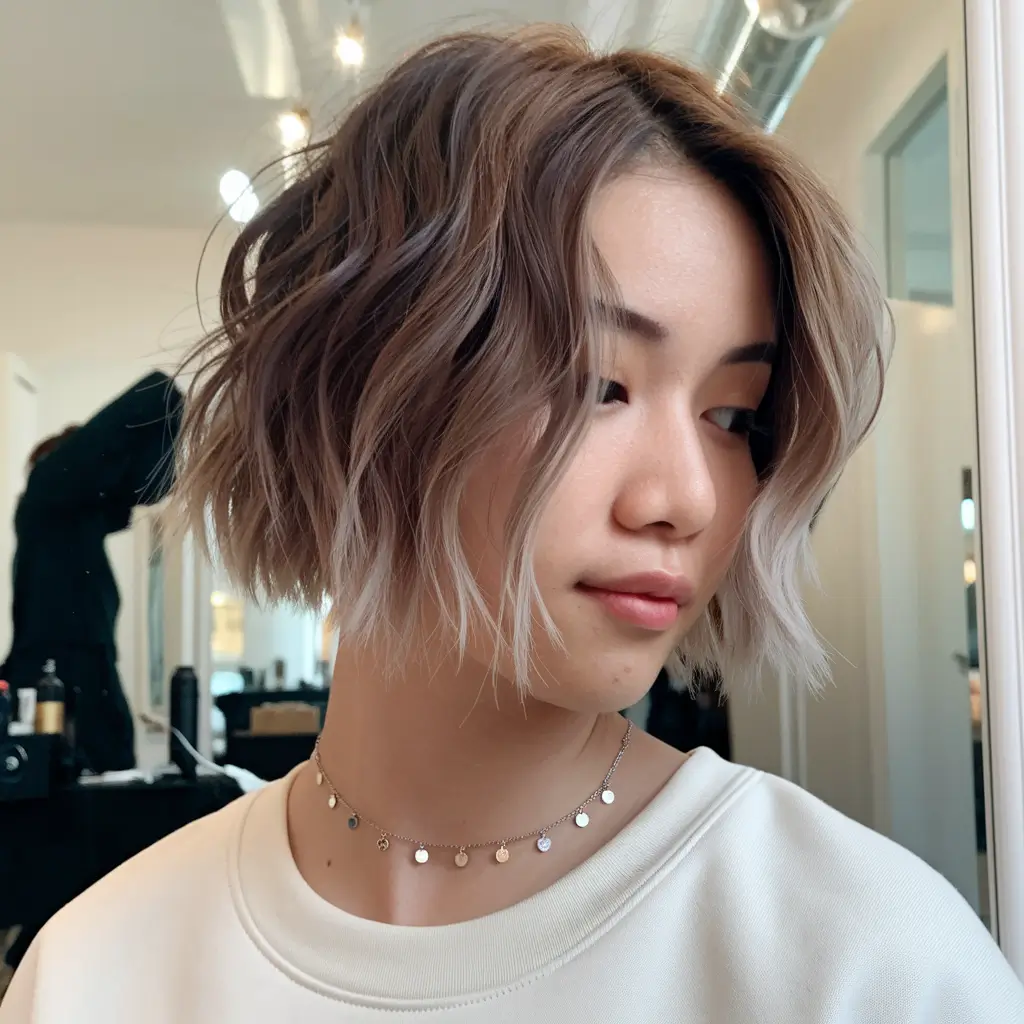 bob haircut fall 2025 Textured Wavy Bob