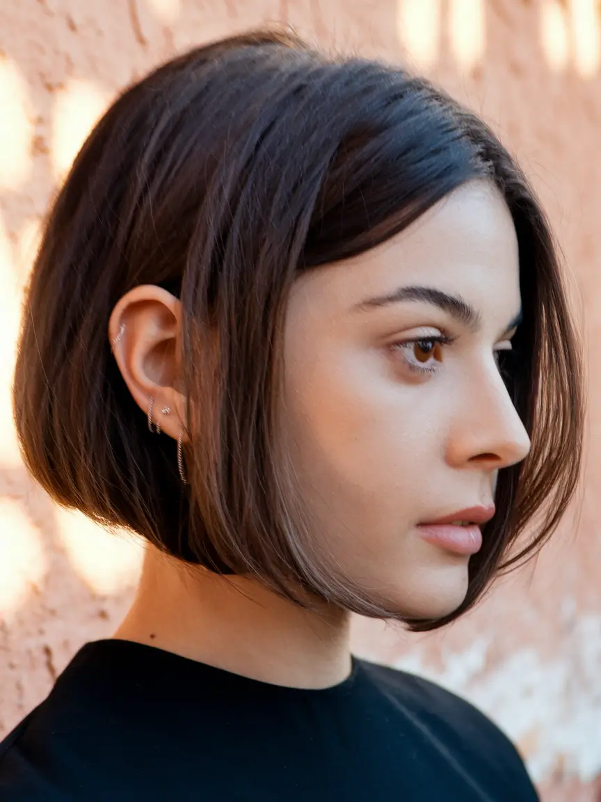 bob haircut fall 2025 Rounded Brunette Bob