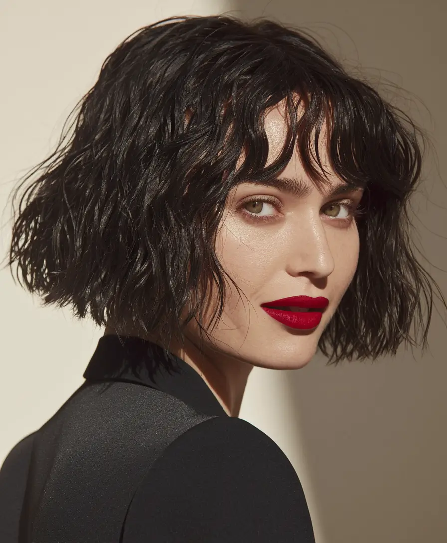 bob haircut fall 2025 Choppy Bob With Fringe