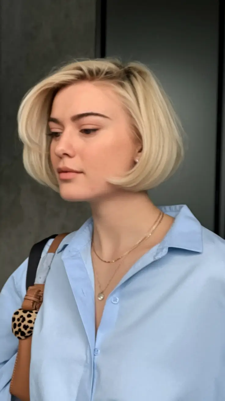 bob haircut fall 2025 Blunt Blonde Bob