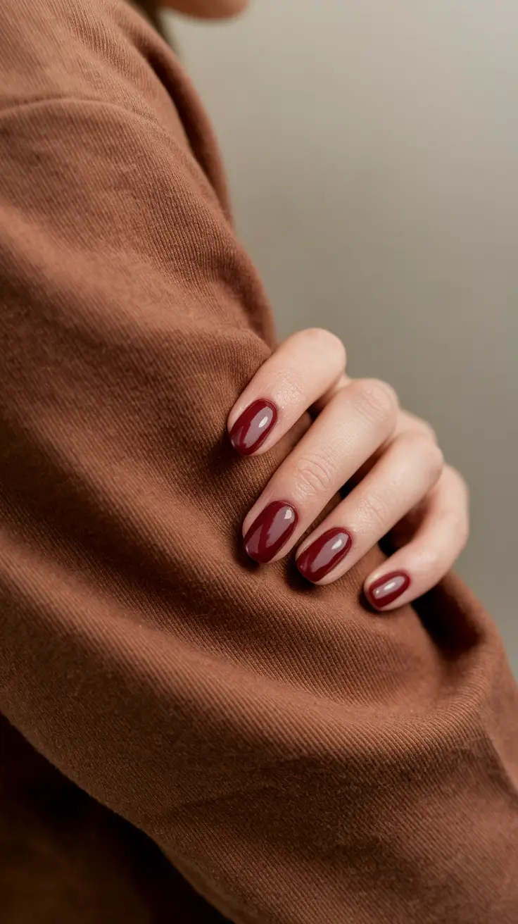 autumn nails designs Classic Burgundy Glow