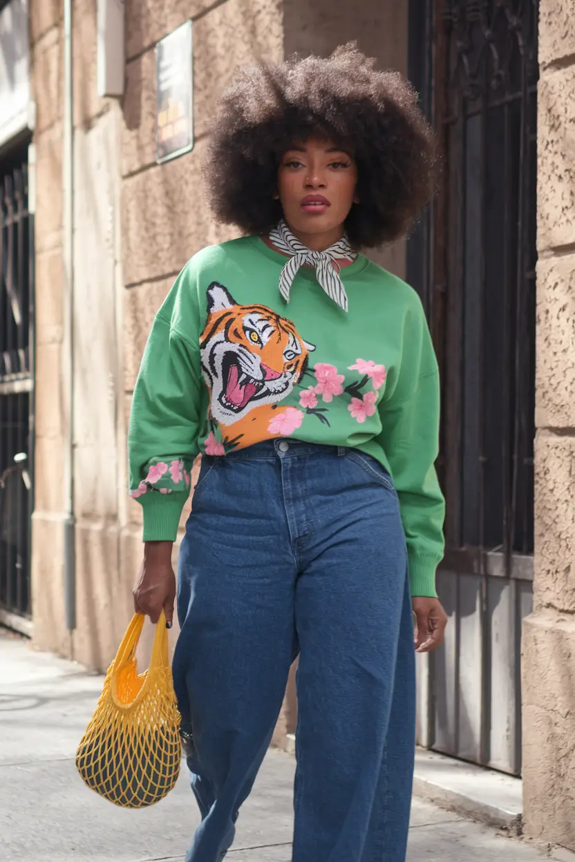 fall outfits black women streetwear Playful Power in Prints