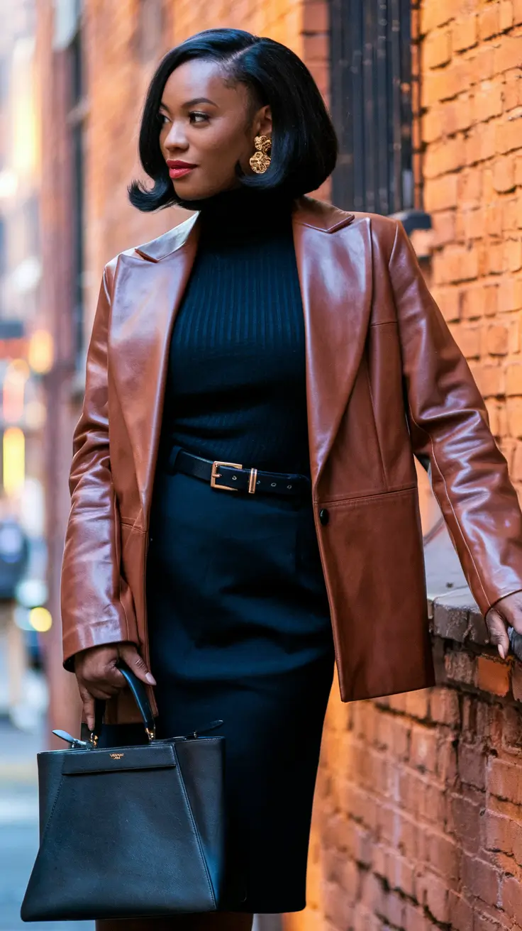 fall outfits black women work Executive Edge in Leather