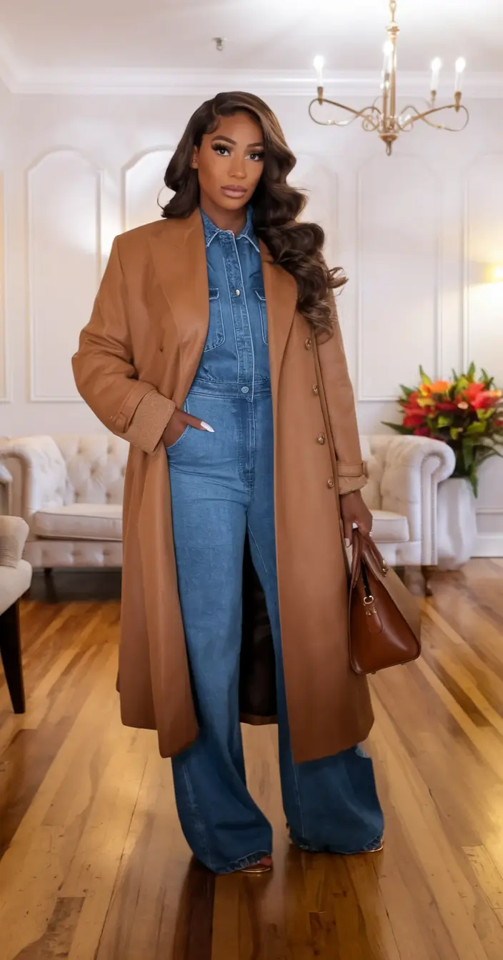 fall outfits black women fashion ideas Denim on Denim, Elevated