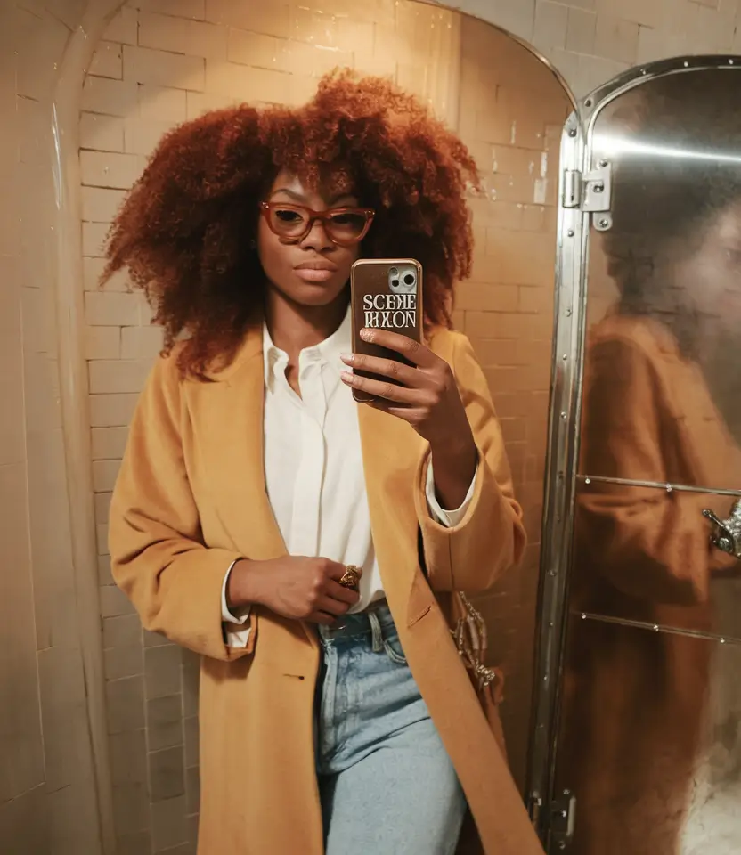 fall outfits black women Golden Confidence in a Classic Coat
