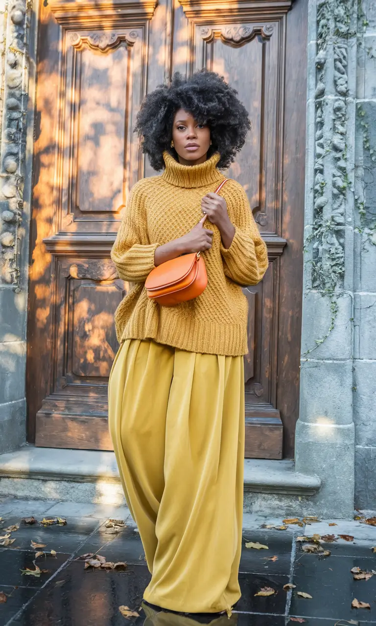 fall outfits black women Monochrome Mustard Luxe
