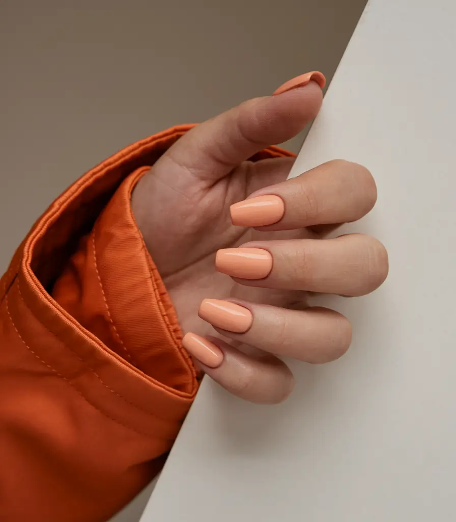 fall color nails autumn Soft Peach Minimalism