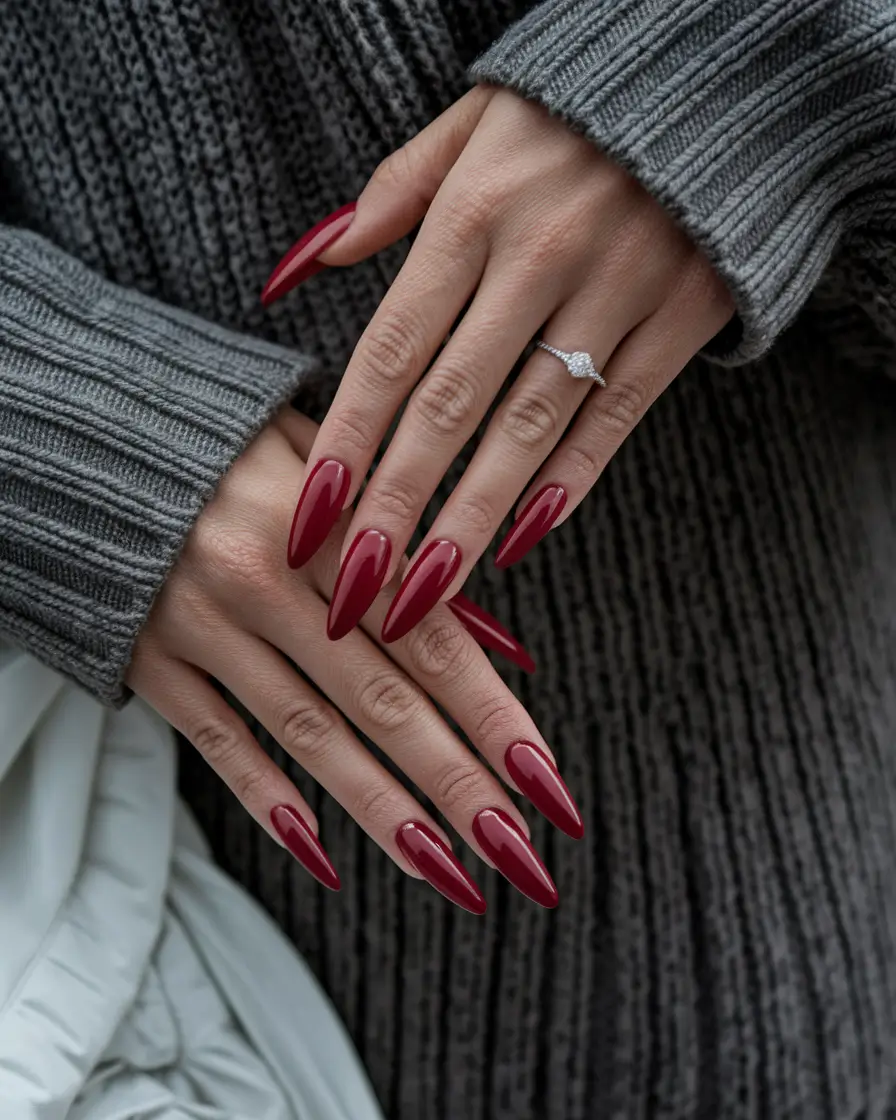 fall color nails autumn Deep Crimson Confidence