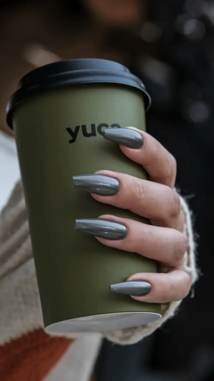 fall color nails autumn Moody Grey Chic
