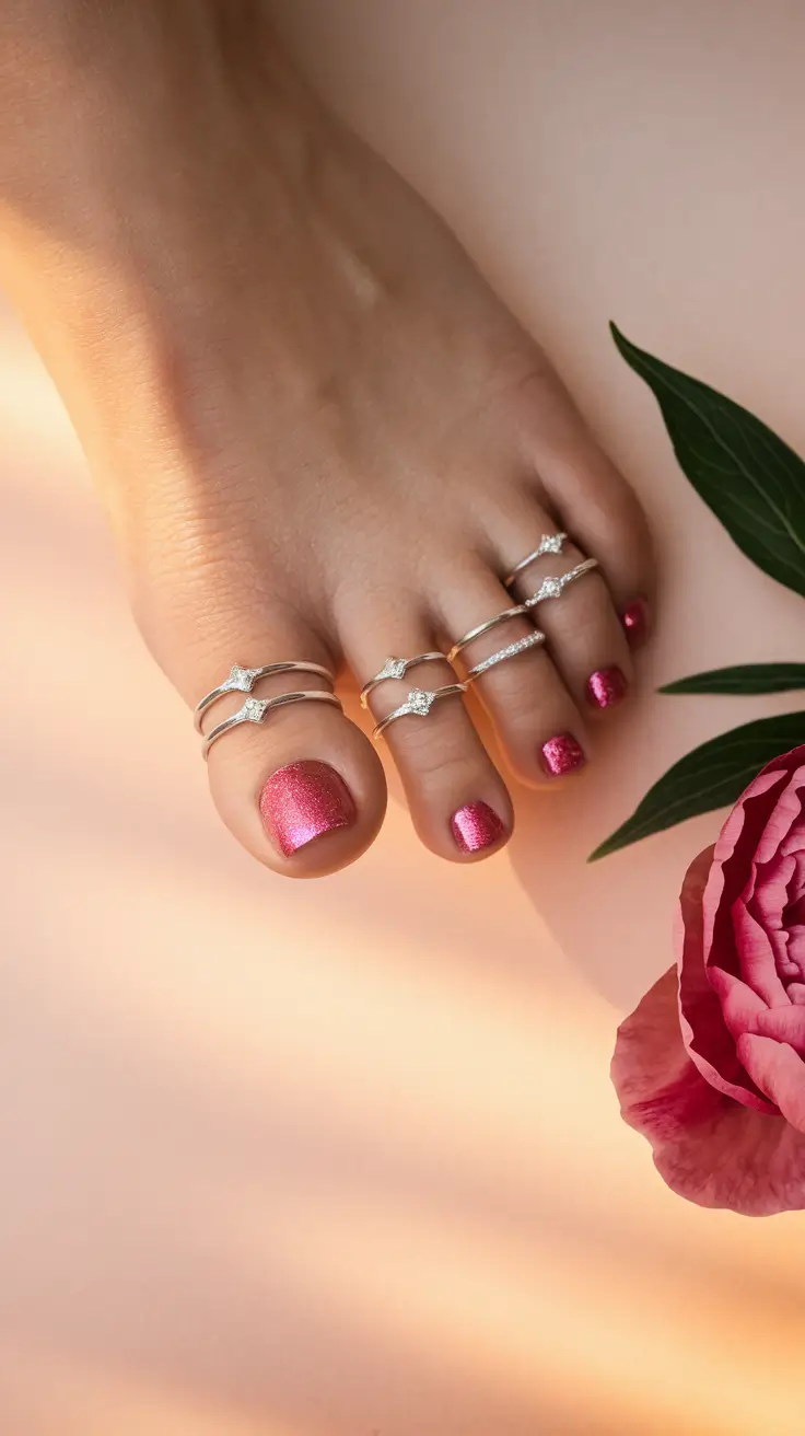 Fall 2025 Toe Nail Design Ideas Rosé Glow