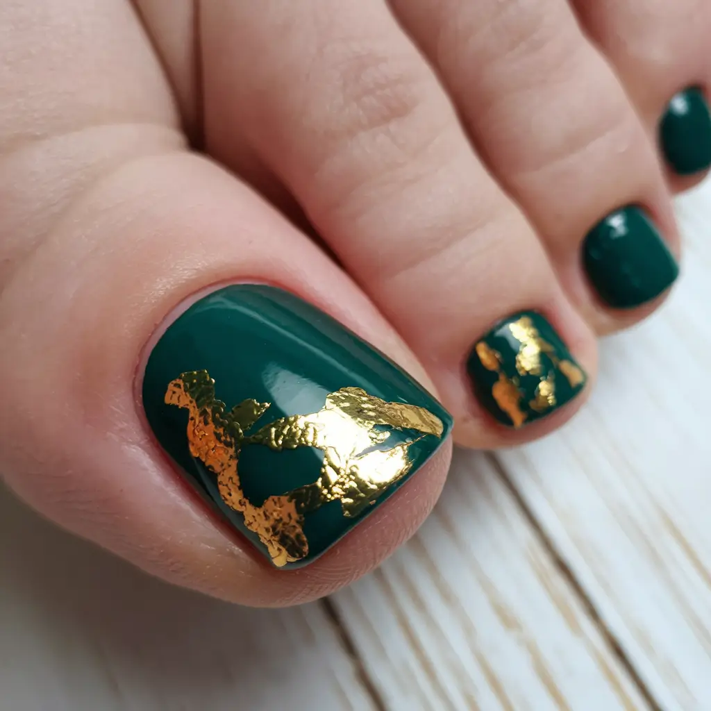Fall 2025 Toe Nail Design Ideas Emerald Luxe
