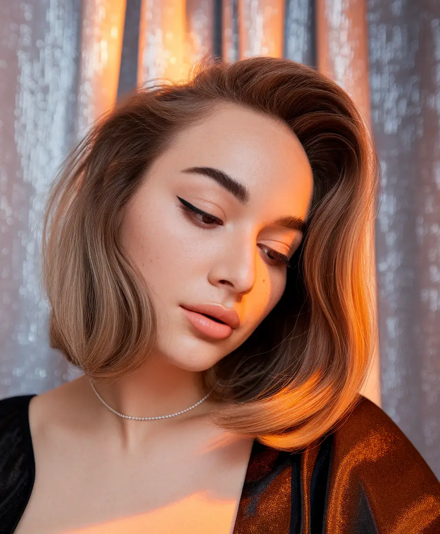 Fall Hair Color Trends for September 2025 Polished Bronde Bob with Voluminous S-Curve