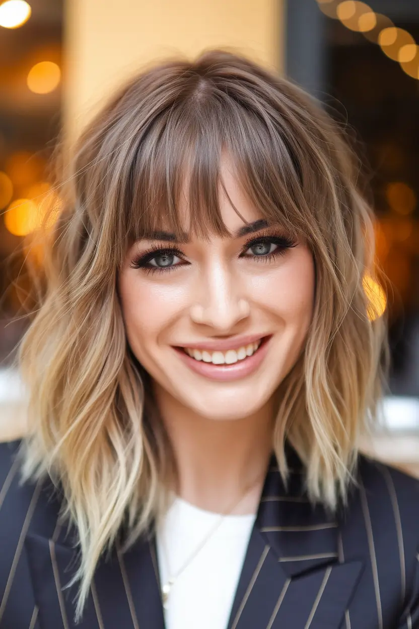 Fall Haircut Ideas for September 2025 Modern Shag with Textured Bangs