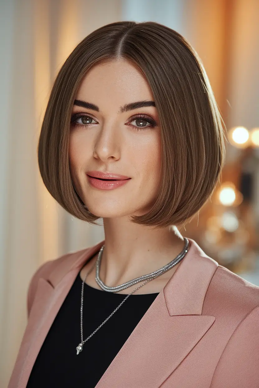Fall Haircut Ideas for September 2025 Classic Ivy League Bob with Center Part