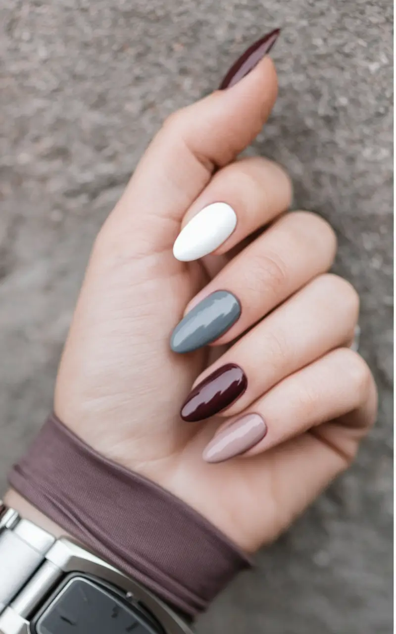 fall nails art ideas 2025 Modern Mix & Match