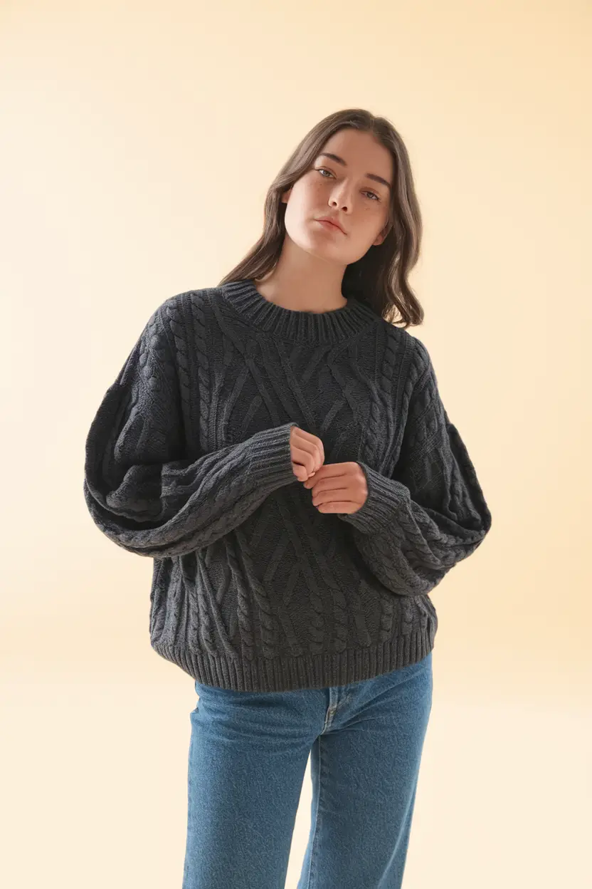 fall sweater outfits Charcoal Comfort with Modern Shape