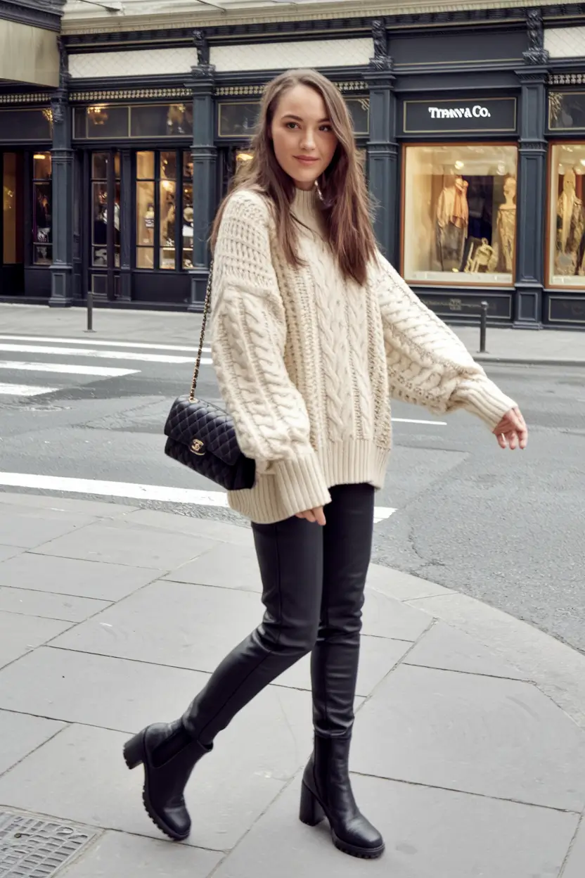 fall sweater outfits Parisian Knit Meets Street Edge