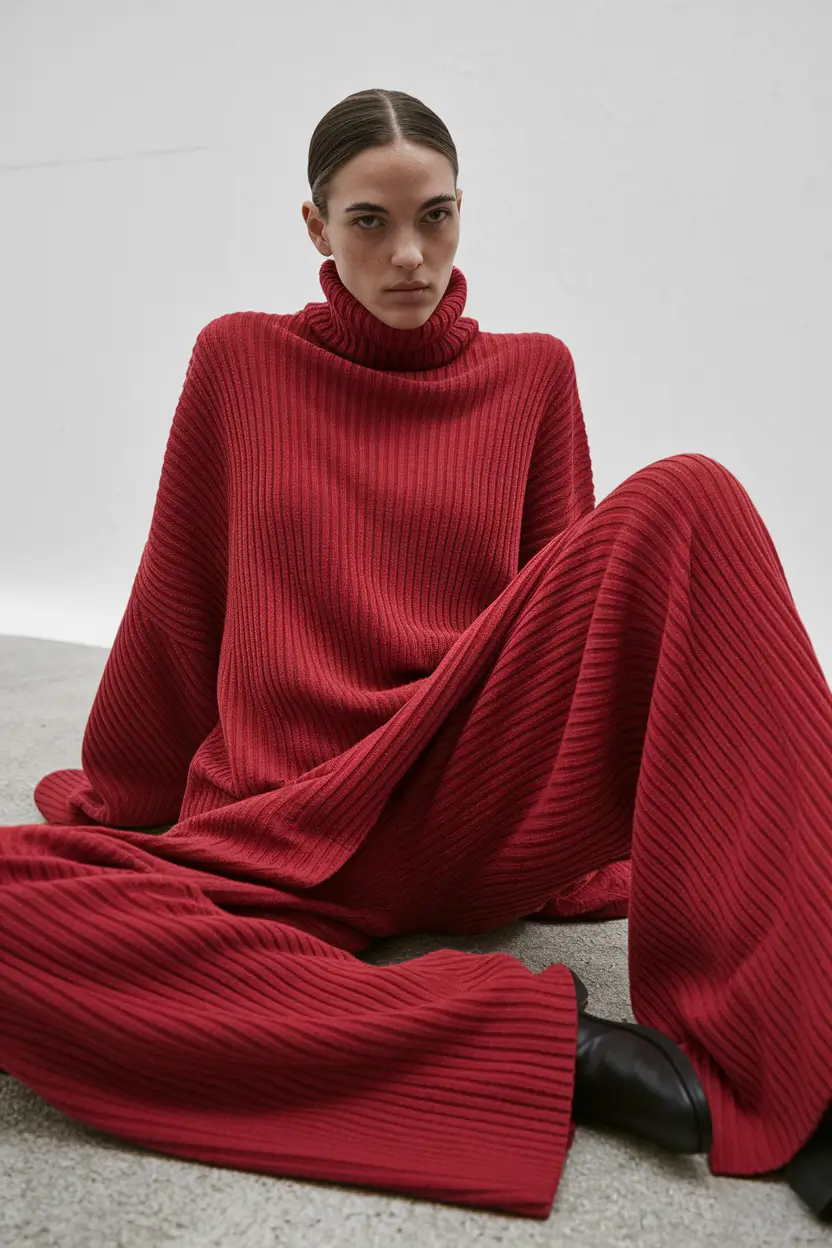 fall sweater outfits Monochrome Merlot Mood