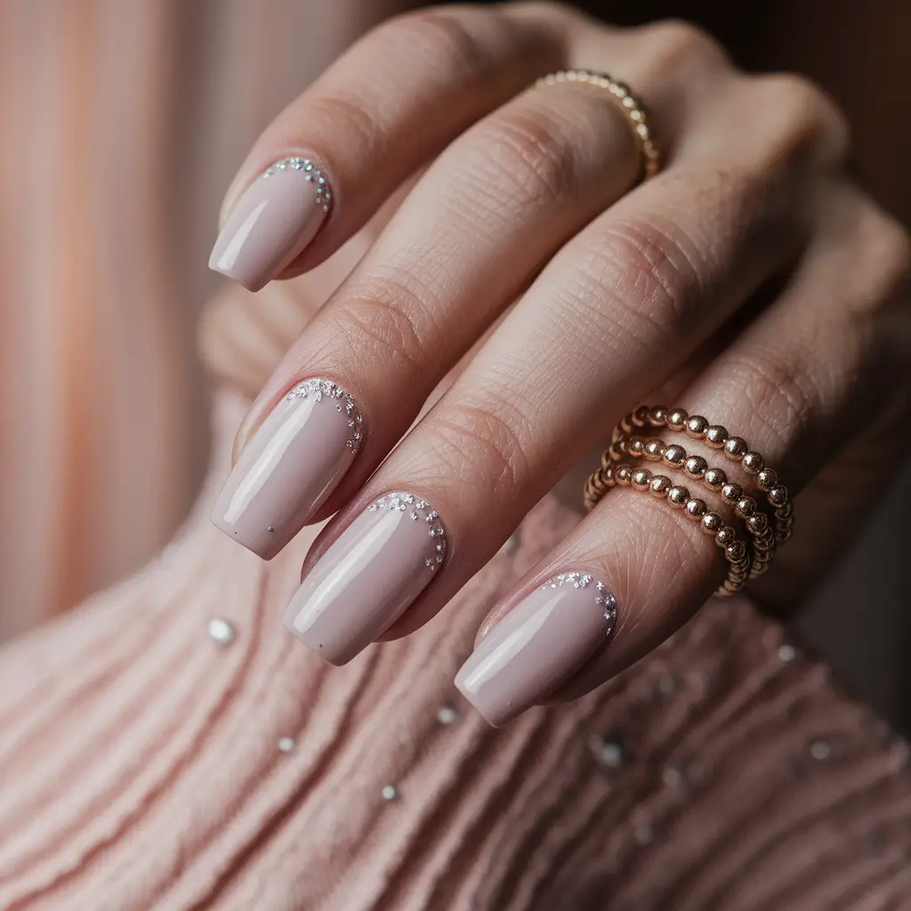 fall wedding nails bride Crystal Blush Sophistication