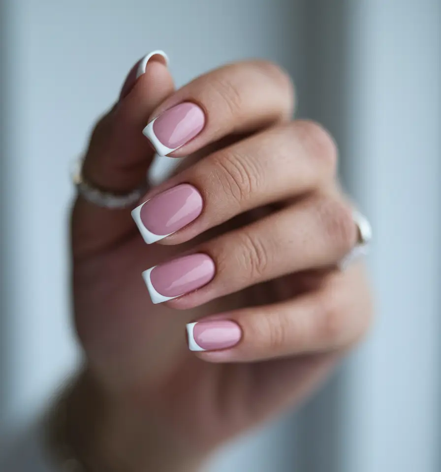 fall wedding nails short Classic Square French