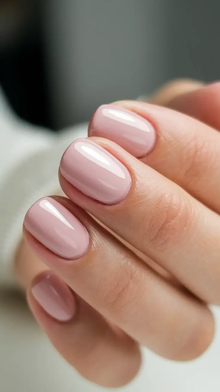 fall wedding nails short Soft Nude Simplicity
