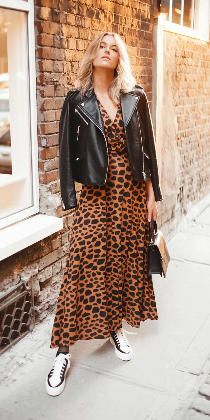 Women's clothing Leather & Leopard: The Statement Combo
