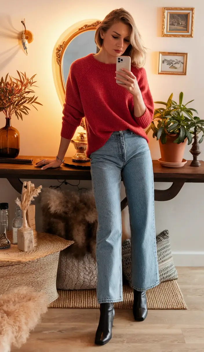 Women's clothing Red Knit Ease